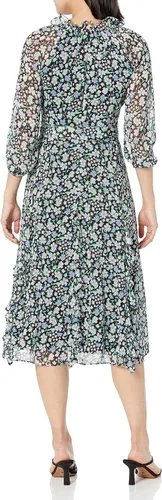 Vista 2 de Karl Lagerfeld Paris Women's Floral Ruffle Midi Dress