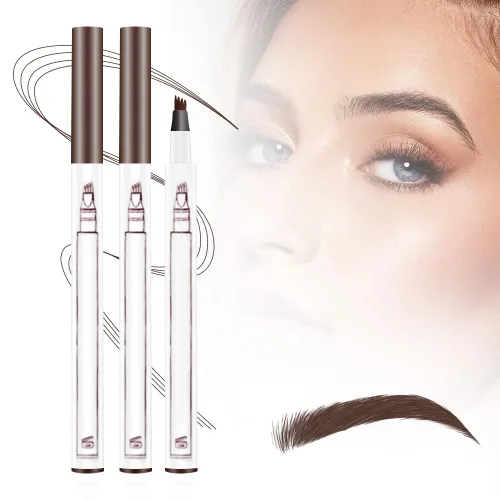 Vista 10 de 2 bolígrafos Microblading para cejas, 2026 nuevo lápiz de cejas impermeable 3D con 4 puntas, maquillaje de cejas natural de larga duración, lápiz