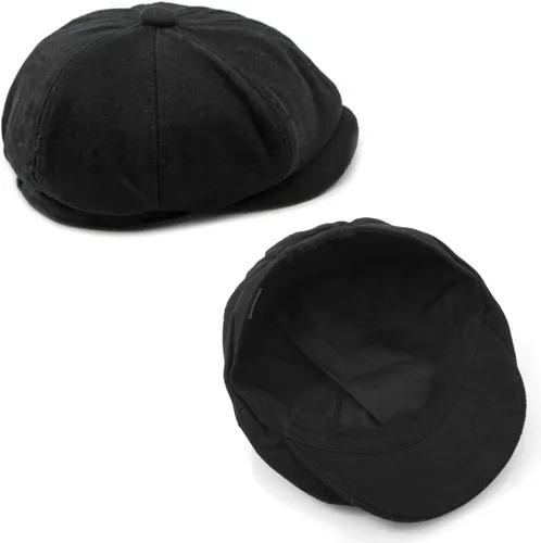 Vista 4 de Xinveen Gorra de 8 paneles para hombre, gorra de tweed vintage con diseño de espiga