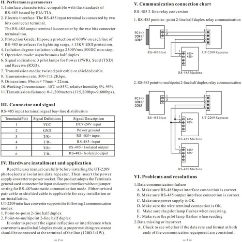 Vista 5 de UTEK UT-2209 RS-485 Repetidor fotoeléctrico de datos de aislamiento