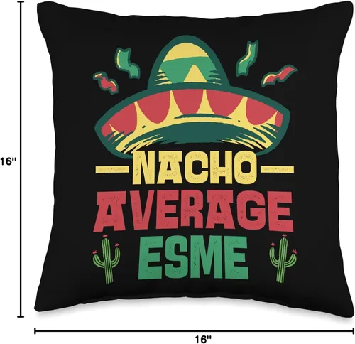 Vista 4 de Not Your Ordinary Name. Nacho - Almohada media Esme, 16 x 16 pulgadas, multicolor