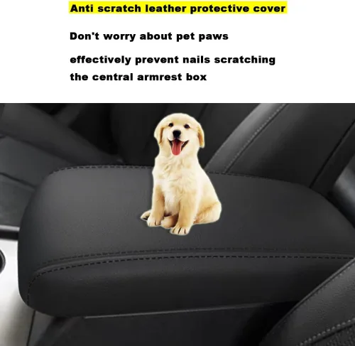 Vista 3 de Blazeray para Kia Optima 2016-2020 Funda para el reposabrazos de la consola central, de piel, antiarañazos, impermeable, protector de reposabrazos