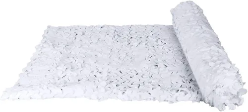 Vista 4 de Red de camuflaje de nieve de una sola capa, color blanco para restaurante de jardín, fotografía de fondo temático, decoración de fiestas