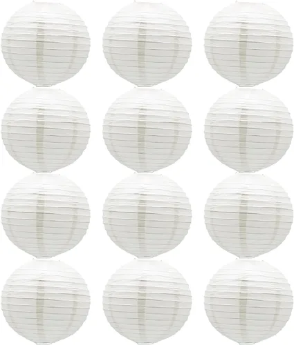 Vista 37 de Linternas de papel doradas chinas, japonesas, colgantes, redondas, para decoración de fiesta de Año Nuevo y Año Nuevo Lunar (12 unidades)