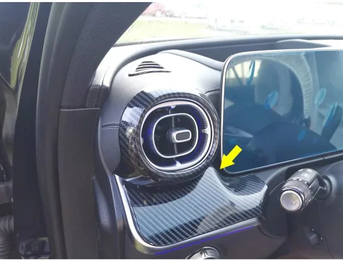 Vista 8 de Para Mercedes-Benz 2022 2023 Clase C C300 C200 C220d AMG Interior Consola central delantera tablero moldura moldura patrón de fibra de carbono