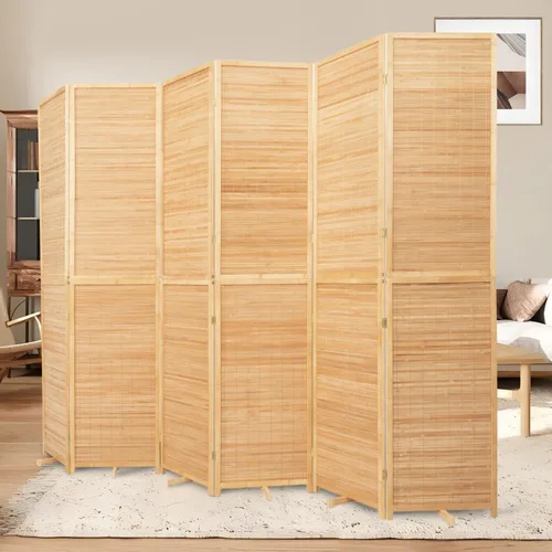 Vista 12 de Divisor de pared de bambú de 6 paneles, 106 pulgadas de ancho x 67 pulgadas de alto, diseño plegable con base extra estable, pantalla divisora
