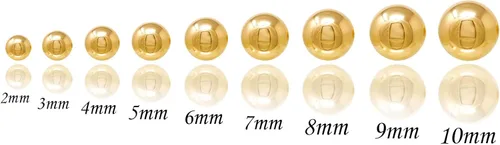 Vista 5 de Pendientes de bola de oro amarillo de 14 quilates con mariposa