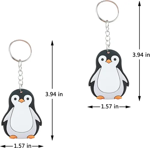 Vista 2 de Paquete de 24 llaveros de pingüino para amantes de los animales del Ártico polar de invierno, llaveros de pingüino para amantes de los animales