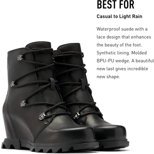 Vista 3 de SOREL Joan of Arctic Wedge III - Botas de cuña de gamuza impermeables para mujer