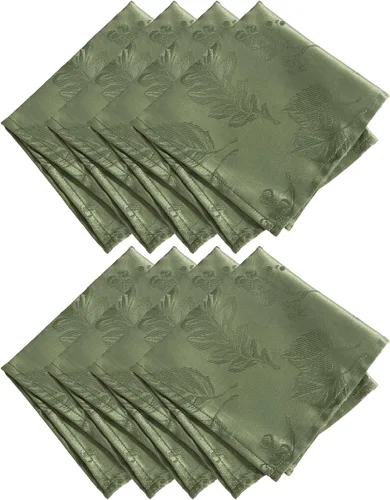 Vista 12 de Elrene Home Fashions. - Elegante mantel de damasco, diseño de hojas tejidas.