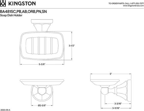 Vista 2 de Kingston Brass BA4815AB Soporte metropolitano para jabonera, latón antiguo