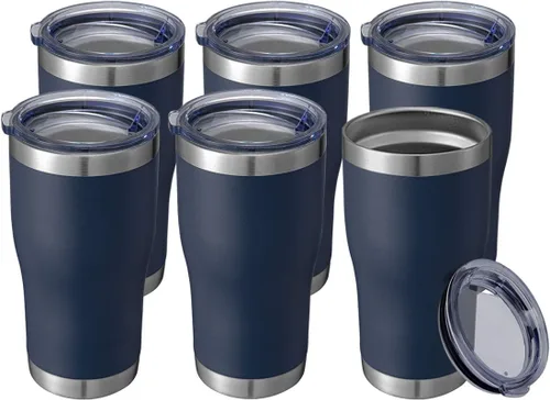 Vista 20 de HASLE OUTFITTERS Vaso de 20 onzas a granel, vasos de acero inoxidable con tapa, vaso aislado al vacío, taza de doble pared con recubrimiento