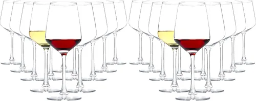 Vista 7 de Juego de 6 copas de vino transparentes de 12 onzas con tallo, aptas para lavavajillas Cristalería blanca roja clara para el uso diario del hogar