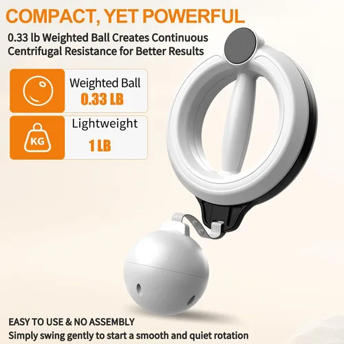 Vista 13 de Infinity Hoop for Arms 360° Hand-Crank Arm Trainer for Home Workouts White