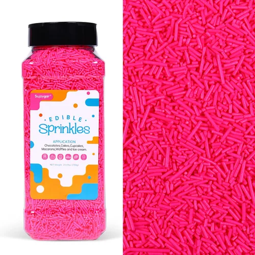 Vista 9 de Gránulos de arcoíris para decoración de pasteles, 1.54 libras Nonpareils arcoíris