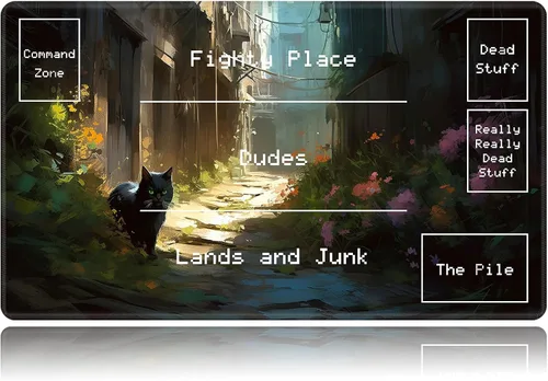 Vista 69 de Tapete de juego para MTG, tapete de juego de cartas, base de goma antideslizante y cosido, tapete de juego TCG de 24 x 14 pulgadas para MTG y otros