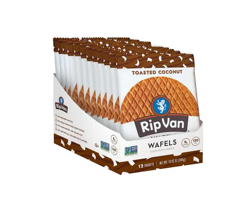 Vista 16 de Rip Van Wafels Stroopwafel Mini Dutch Caramel & Vanilla - Bocadillos bajos en carbohidratos (3 g de carbohidratos netos) - Bocadillo sin OMG - Apto