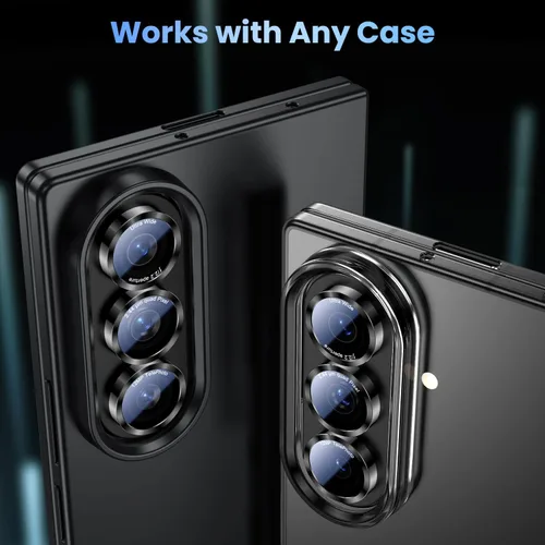 Vista 5 de Uyiton Protector de lente de cámara para Samsung Galaxy Z Fold 7 - Cubierta de pantalla trasera de vidrio templado de grado militar