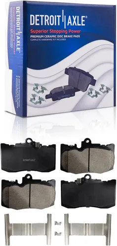 Vista 19 de Detroit Axle - Juego de 4 frenos delanteros para BMW X5 2002, 2003, 2004, 2005, 2006, rotores de freno de disco y pastillas de freno de cerámica