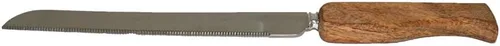 Vista 2 de Yair Emanuel Cuchillo Challah con mango de madera de mango natural, cuchillo de pan dentado de 13 pulgadas, cortador de pan de acero inoxidable