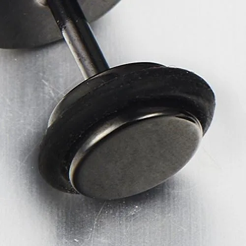Vista 4 de Pendientes de tuerca de cuerno de cabra para hombre y mujer en acero inoxidable, con parte trasera de tornillo, 2 piezas