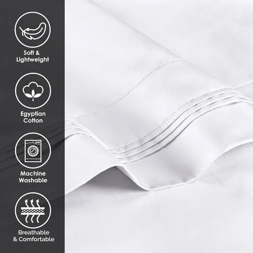 Vista 6 de Superior Juego de fundas de almohada de algodón egipcio de 1000 hilos, fundas de almohada para todas las almohadas y durmientes, fundas suaves