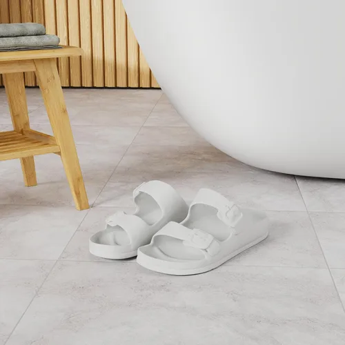 Vista 2 de FUNKYMONKEY - Sandalias bajas cómodas para mujer, hechas de etilvinilacetato, ajustables con hebilla doble