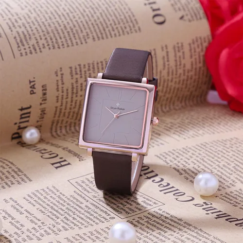Vista 3 de Square Women Watch Leather Band Simple Dial Watch for Women Waterproof Relogio Feminino