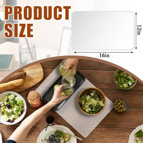 Vista 5 de Clear Place Mat for Kitchen Counter, 12”x 16”(1MM) Non-Slip Countertop Protector Liner, Small Non-Stick Baking Mat, Heat Resistant Placemat for