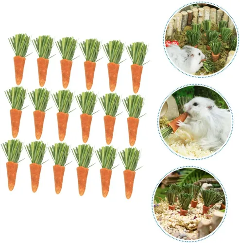 Vista 3 de 18 Pack Bunny Hamster Carrot Chew Toys for Dental Wear