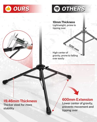 Vista 3 de Gonex Baseball Tee with Tripod Stand, Adjustable for Softball