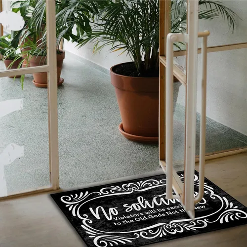 Vista 4 de No Soliciting Violators Will Be Sacrificed to The Old Gods Not The New - Felpudo personalizado, divertido tapete de bienvenida antideslizante