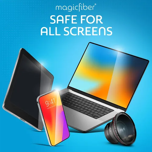 Vista 4 de MagicFiber Paños de limpieza de microfibra, paquete de 2 – Paño premium para gafas, lentes, pantallas y más