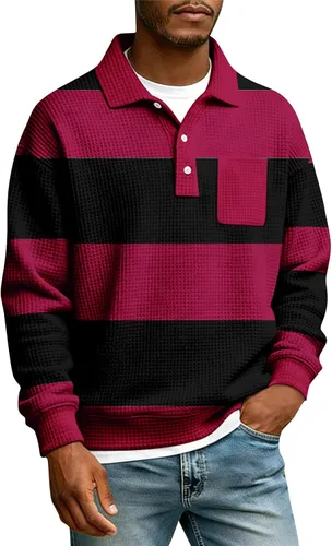 Vista 25 de Camisas de manga larga con botones a cuadros para hombre, con cuello de manga larga, estilo casual, elegante, a cuadros