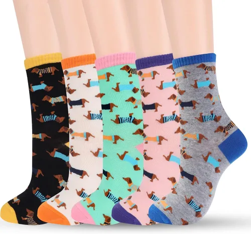 Vista 8 de Belloxis 5 pares de bonitos y divertidos calcetines de animales para mujeres y niñas, cómodos calcetines de algodón para uso diario, grandes ideas