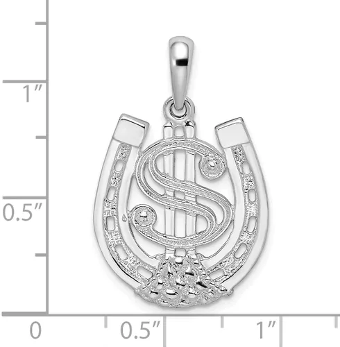 Vista 4 de Colgante de plata de ley 925 con diseño de dólar pulido, Metal
