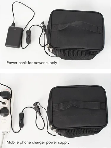 Vista 6 de Lonchera eléctrica, calentador de alimentos alimentado por USB con 2 métodos de calefacción, horno portátil para oficina, viajes, hogar, cocina