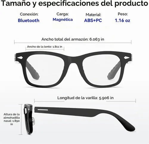 Vista 7 de Lentes inteligentes, lentes de sol polarizados con altavoz Bluetooth 5.4 de oído abierto, protección UV atlético/exterior y compatible con asistente