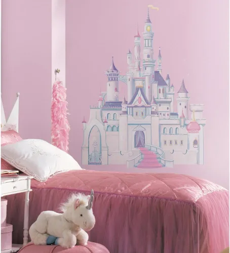 Vista 2 de RoomMates Disney Castillo de Princesa Gigante de Pared con Purpurina, Pegatinas Autoadhesivas Despegar y Pegar, RMK1546GM
