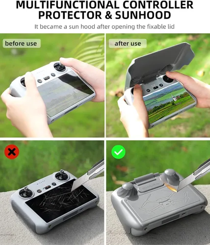 Vista 2 de Accesorios para drones Protector de pantalla de control remoto Parasol de lente para DJI RC