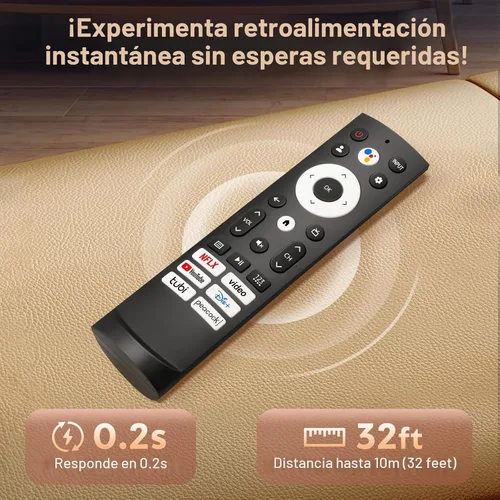 Vista 5 de Control remoto de reemplazo de voz para Hisense Smart Google TV for Hisense Google TV (A6H, U8K, etc.) with one-touch NFLX/YouTube/Dis+/Tubi