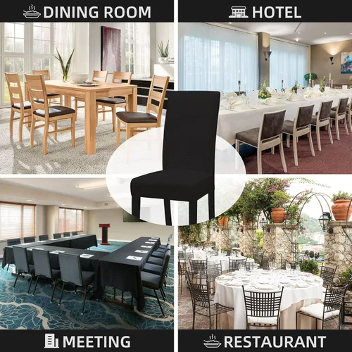 Vista 6 de Easy-Going - Juego de 2 fundas elásticas para sillas de comedor, fundas para sillas de comedor, fundas para sillas Parsons para comedor, ceremonia