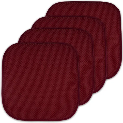 Vista 52 de Sweet Home Collection Cojines de espuma viscoelástica para silla, antideslizantes, diseño de panal de abeja, 16 x 16 pulgadas, paquete de 2