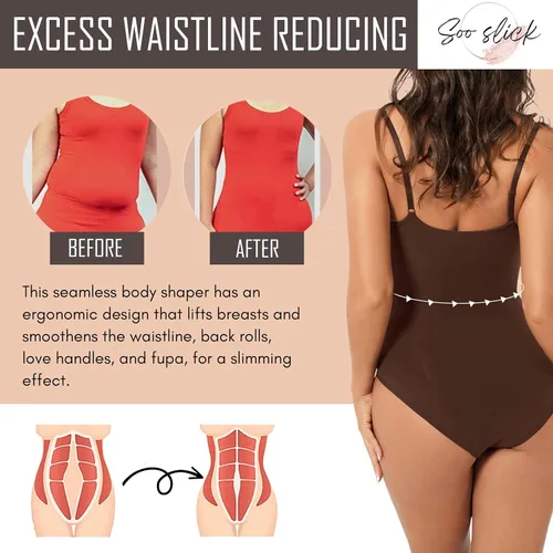 Vista 5 de Body moldeador sin costuras para mujer, moldeador de cuerpo completo, trajes sin mangas con cuello redondo