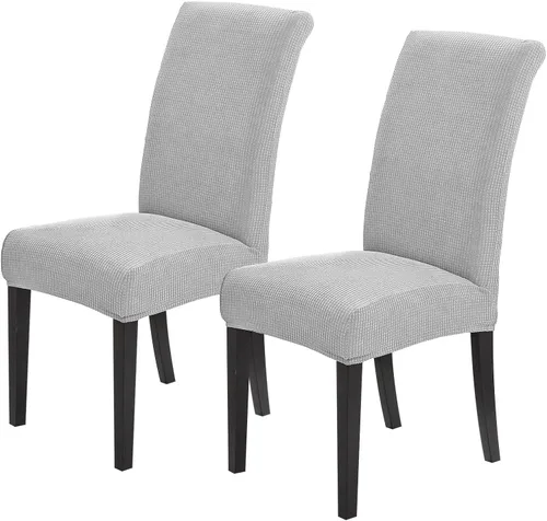 Vista 44 de Joccun - Juego de 2 fundas para sillas de comedor, fundas elásticas para sillas de comedor, fundas de asiento para sillas de comedor, funda de Negro