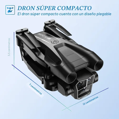 Vista 8 de Dron con cámara 1080P HD, mini dron para principiantes, niños y adultos, cuadricóptero RC con 2 baterías, estuche de transporte, vuelo estable