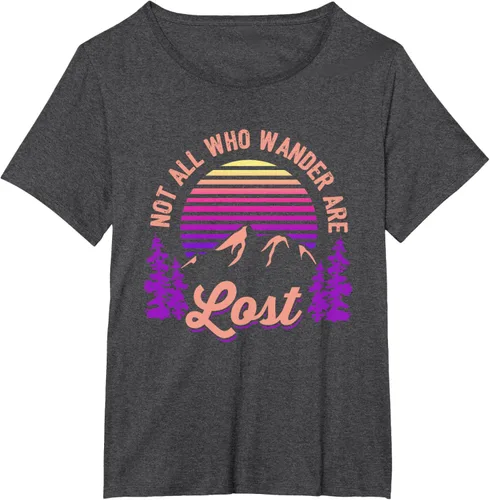 Vista 24 de Not All Who Wander Are Lost Vintage Mountains - Camiseta de senderismo, Negro, S