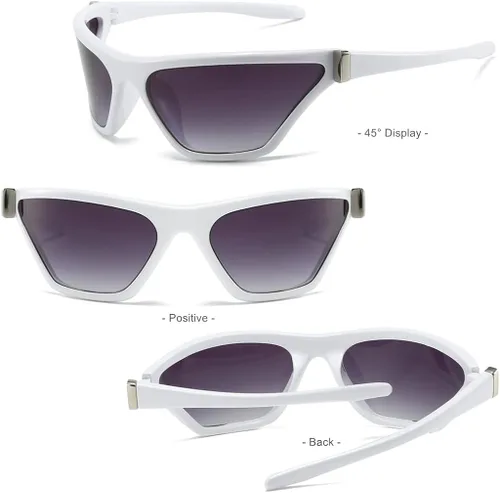 Vista 5 de BAWUYI Gafas de sol envolventes con protección futurista gafas cibernéticas Y2K accesorios de disfraz para mujeres y hombres persianas cuadradas