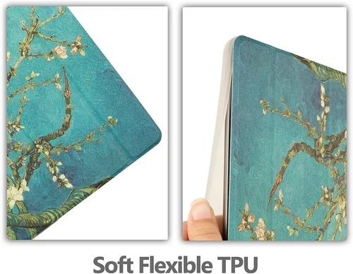 Vista 5 de RUBAN Funda para iPad Air 2 (versión 2014) – Delgado Ligero Protector Smart Shell Anti-Antiarañazos Antiarañazos Flexible Suave TPU Back Cover Stand