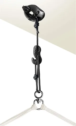 Vista 10 de LA SIESTA® - Silla Hamaca Grande y Cómoda de Algodón Habana & CasaMount - Silla Colgante con Kit de Suspensión para Paredes, Techos y Vigas Café